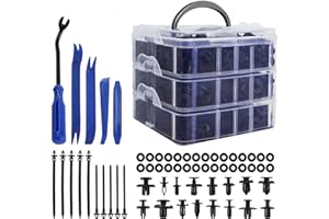 PHYLES Rivet Clips Plastique, 665 pcs Clips Voiture Plastique Universel set, Rivet Plastique Fixation de Protection pour Voitures Panneaux, avec Boîtier de Rangement et Outil Démontage Installation