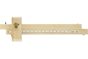 Ulmia Measuring Tool (Marking Gauge) – Precision Tool for Parallel Marking of Width and Thickness Dimensions, 2 High-Precision Scribing Rods with Inlaid Scale without Curve Stop – 29