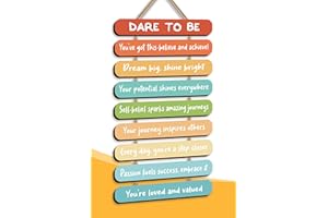 WAJACFUN Mental Health Therapy Home Decor, Wooden Hanging Inspirational Wall Art For Counseling Office, Positive Affirmations Psychology Reminders Feelings Feelings For Living Room Bedroom Counseling Office