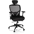 hjh OFFICE VENUS BASE Black Fabric Seat/Mesh Backrest Office/Executive Chair