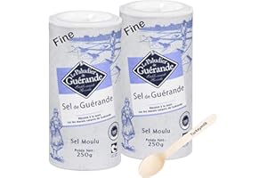 TURKEYMILK Celtic Sea Salt Bundle Including 2 Fine La Paludier Sel de Guerande Salt Shakers of 250g Each