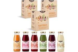 ‎VOM-ACHTERHOF Saftzeit 3-Tages-Fastenkur Bio | 3x 6 Flaschen mit abgestimmten Frucht- und Gemüsesäften verfeinert mit Kräutern, Gewürz- oder Blütenextrakten | fruchtig-süß im Geschmack | vom Achterhof
