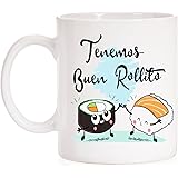 MardeTé Taza Tenemos Buen Rollito. Taza Divertida de Amor o Amistad de Regalo. Ideal con Caja Decorativa Muy Divertida.