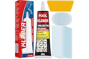 AstraVox Pool Reparaturset Wasserdicht, Heavy Duty Poolfolie Reparaturset, Pool Flicken Unterwasser, PVC Kleber Geeignet Für Whirlpool, Planschbecken, Luftbett, Schlauchboot (86.9, Gramm)