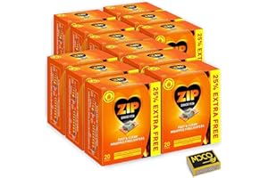 Zip Fast & Clean Wrapped Fire Lighters- Powerful & Reliable Fire Starter for Open Fires- Odourless Fire Cube for BBQs, Stoves & Burners- (12 Pack X 20 Cubes)