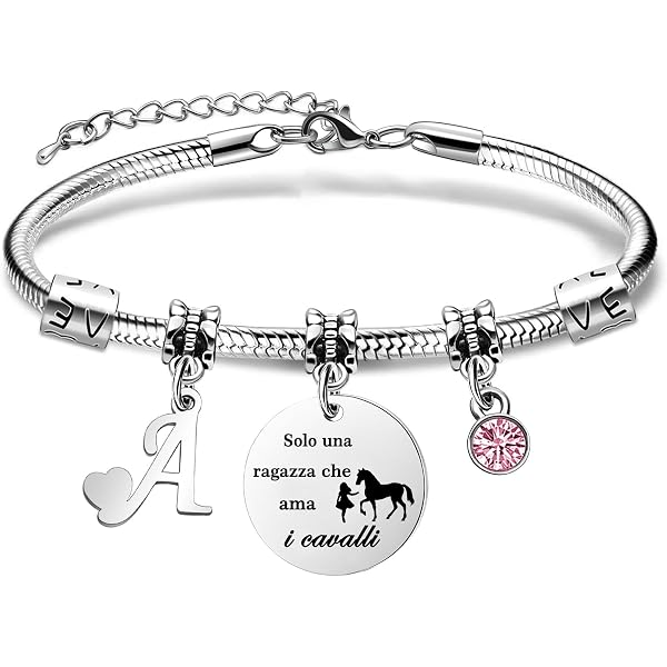 Bracciale Donna In Argento 925 Con Ciondolo Animale (Koala/Farfalla/Cavallo/Cuore/Angelo), Regalo