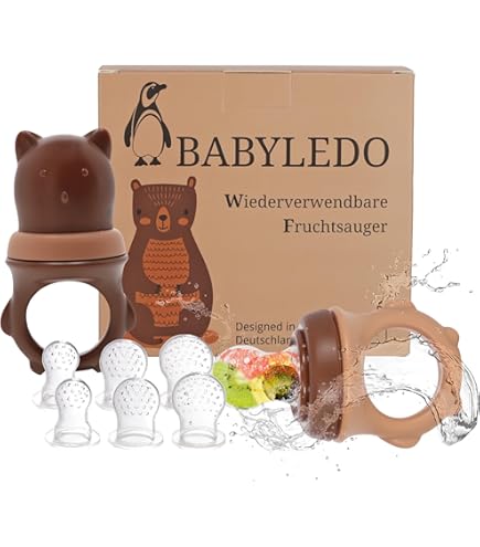 Succhietto Per Frutta In Silicone 100%, Con 3 Ciucci E Massaggiagengive - Per Bambini Da 4 Mesi, Senza BPA - 2