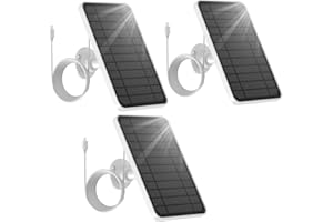 HONECUMI [3 pieces] 5V 5W solar panel for Eufy cam 2C/Eufy 2C Pro/Eufy 2 Pro/Eufy 2/Eufy E20/Eufy E40/Eufy E solar panel charger with eufy solar panel accessories, 360° adjustable stand