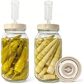 Set of 2 2 Litre Fermentation Jars for Kimchi, Fermentation Container with Fermentation Valve and Weight for Sauerkraut, Kimc