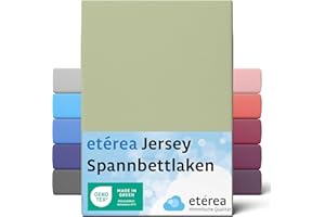 ETÉREA HIMMLISCHE QUALITÄT etérea Comfort Jersey Lenzuolo a Soffietto 180x200-200x200 cm - 100% Cotone - Certificato Oekotex 100 - Lenzuolo a Soffietto Fino a 25 cm di Materasso - Lind