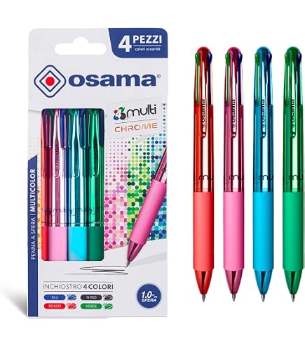 Herlitz-Penna a sfera, confezione da 1, su cartoncino blisterato, confezione da 1, su cartoncino blisterato, 4 colori, colore: trasparente