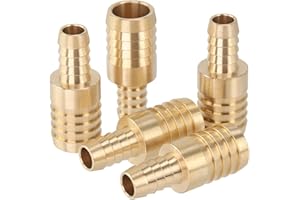 LTWFITTING Brass Barb Hose Reducing Splicer Mender 10mm x 16mm BSPP Fitting (Pack of 5)
