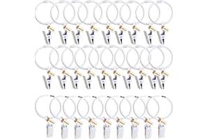 Lsgoodcare 30St. öffenbare Vorhangklammern mit Ringen weiß 50mm, Starke dekorative Metall Öffnung Duschvorhang Clip Ring weiß