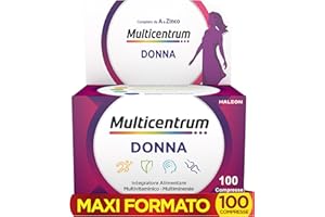 Multicentrum Donna Integratore Multivitaminico completo per donna, con Vitamina D, K, Acido Folico, Calcio, Ferro, per combattere stanchezza e affaticamento, 100 Compresse