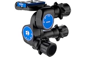 Benro GD3WH Precision Geared Head Lightweight Magnesium Alloy, 3-Way Movement, Quick-Release Plate, and 360° Rotation for Professional Photography