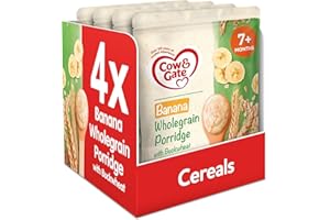 Cow & Gate Banana Wholegrain Porridge Baby Food Cereal, 7+ Months, 200 g, Pack of 4