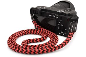 MegaGear Mg1800, Tracolla In Cotone Per Fotocamera Dslr Unisex Adulto, Nero E Rosso, Large - 100cm 39inc