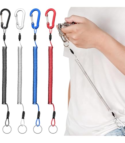 JOOTUEPO Portachiavi Paracord, Portachiavi Cordino Paracord Intrecciato con Moschettone, Cordino da Polso Lungo con Collare in Pelle per Carte Didentità Badge Chiavi Esterni Campeggio Viaggi