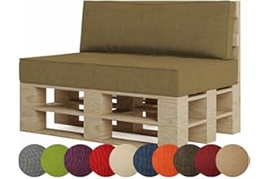 chilly pilley Coussin De Palette EU Coussin D'assise Dossier Mousse Froide Flocons De Mousse Rembourrage Plusieurs Tailles Et Couleurs (2er Set, Marron)