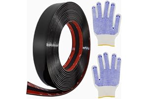 FAELNK Self-Adhesive Wall Trim 5 m x 25 mm Chrome Trim Self-Adhesive Black Stainless Steel Wall Strips with Protective Film Waterproof for Wall Door Ceiling Furniture Car