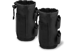 HMIEPRS 2Pcs Bike Water Bottle Holder Bags, Insulated Bicycle Cup Holder with Mesh Phone Pockets, Handlebar Bottle Cage Bicycle Accessories for Cycling, Exercise, Coffee, Drink