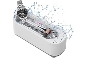 Scoutteemo 300ML Ultrasonic Cleaner 45000Hz, Jewelry Cleaner Ultrasonic, Personal Ultrasonic Cleaner for Glasses Jewelry Watches Dentures