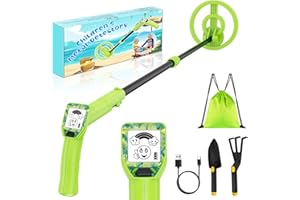 IGNOVATE Metalldetektor Kinder - USB Metal Detektor wiederaufladbar mit lustigem LCD-Display,Verstellbarer & Faltbarer Kinder Metalldetektor Schatzsuche - Spielzeug Kinder