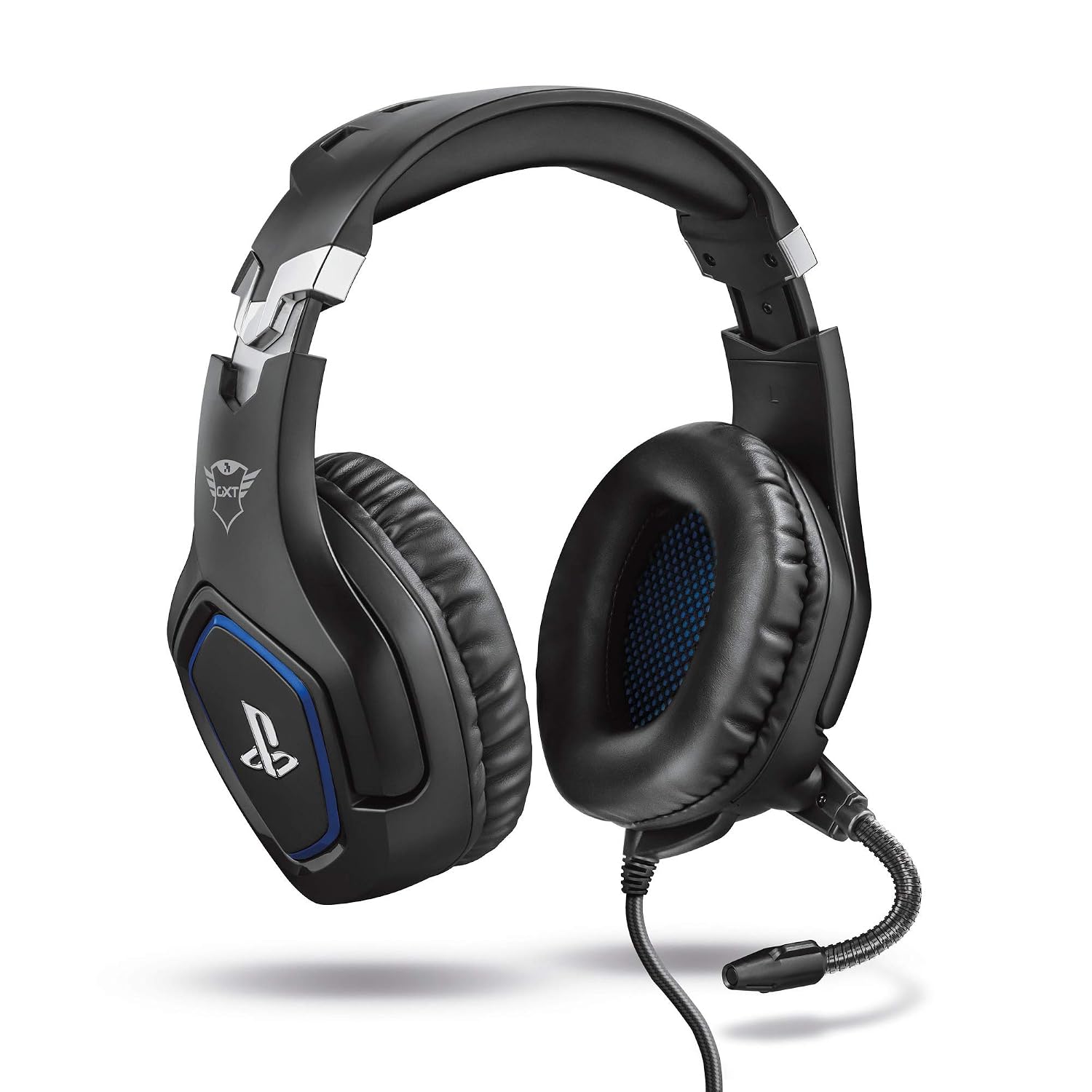 GXTrust Forze-B Cuffie PS4 e PS5 con Licenza Ufficiale PlayStation, Nero | Over-Ear, Microfono Ripiegabile, Archetto Regolabile, Jack Audio 3.5 mm, Cuffie Gaming Cablate