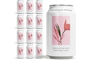 Something & Nothing Hibiscus & Rose Flavoured Sparkling Water, 12 x 330ml Cans | Lightly Carbonated Fizzy Soda Waters with Added Grape & Lemon Juice | Vegan & Low Calorie Multipack Healthy Soft Drinks