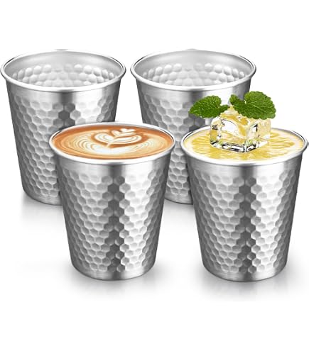 Hejo Set Di 4 Tazze In Acciaio Inox 304 Per Bambini – Impilabili 350 Ml, Infrangibili E Riutilizzabili Con Motivi Animaletti E Cartoni, Per Picnic, Viaggi E Campeggio