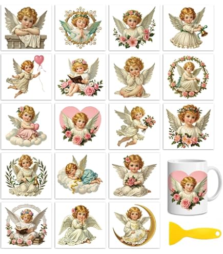 20 Engel Aufkleber – Gold & Silber, 5x4 Cm, Selbstklebend, 1 A4 Bogen – Für Weihnachten, Taufe, Kommunion & Konfirmation – Festliche Dekoration