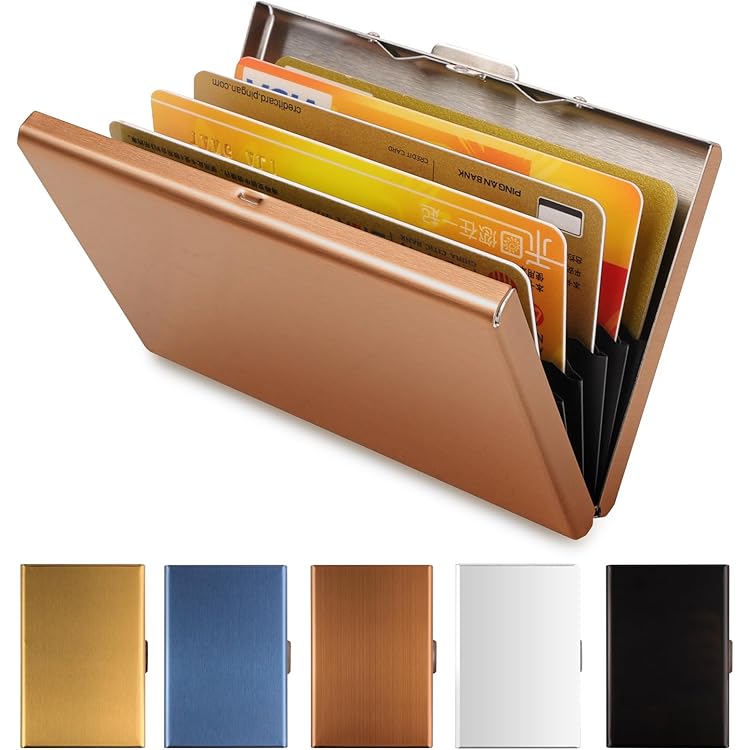 Swygoo Metalen ID-kaarthouder, dunne portefeuille van aluminium en etui voor identiteitskaarten, creditcardhouder met RFID-blokkering, minimalistische portemonnee voor mannen en vrouwen (zilvergrijs Swygoo Metalen ID-kaarthouder, dunne portefeuille van aluminium en etui voor identiteitskaarten, creditcardhouder met RFID-blokkering, minimalistische portemonnee voor mannen en vrouwen (zilvergrijs