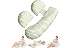 7CDXD Pregnancy Pillow for Sleeping,Maternity Pillow for Pregnant Women，Maternity & Body Pillows, Pregnancy Pillow Support for Back, Hips, Legs, Detachable and Adjustable Double Wedge with Pillow
