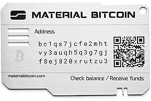 MATERIAL BITCOIN - Placa Estándar Inglés - Monedero Bitcoin físico - Imposible de hackear - Diseñado para durar 200 años - Fabricado bajo estrictas Medidas de Seguridad y privacidad