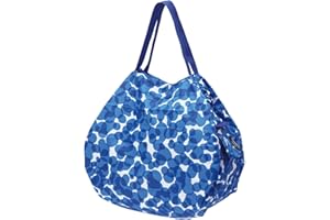 MARNA Shupatto Bolsa de compras japonesa compacta plegable talla M - UMI (Ocean), Azul, 32 x 32 cm, Contemporáneo, azul, 32 x 32 cm, Contemporáneo