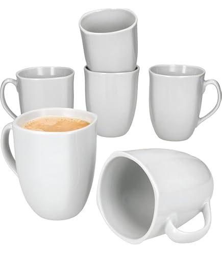 MamboCat Service de Table Eucalyptus 12 Pièces - Vaisselle en Porcelaine Blanche Avec Décor Végétal Vert pour 6 Personnes - Assiettes Creuses et Plates