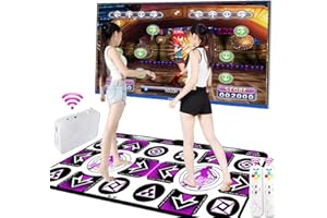 KAXIMON Double Dance Mat, Kid‘s Birthday Gifts for Boy and Girl, English OS, Equipped with Wireless Receiver,Plug and Play, Compatible with TV/PC, Enhance Limbs to Eyes Coordination