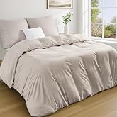 Duvetnova Duvet Cover for 180 cm Bed, Natural Beige, Super Soft Microfibre with Zip, Oeko-Tex Certification, 1 Duvet Cover 26