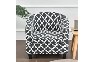 Highdi Funda de Sillón Elástica Universal Chesterfield, Funda de Sofá 2 Piezas con Funda de Cojín, Estampada Moderno Fundas Protector de Butaca para Dormitorio, Recepción, Club (Gris Cuatrifolio)