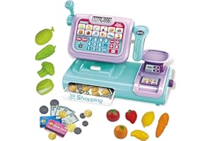 RedCrab Caisse Enregistreuse Enfants, Caisse Enregistreuse Jouet avec Vraie Calculatrice Fruits Légumes Etdenombreux Accessoires Caisse Enregistreuse Adapté aux Enfantsàpartir 3 4 5 6 Ans (Z_Vert)