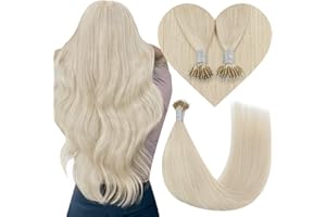 YoungSee Nano Beads Hair Extensions Platinum Blonde Nano Hair Extensions Blonde Hair Extensions Nano Rings Pre Bonded Hair Extensions Blonde Nano Tip Extensions Double Drawn for Wedding 16inch 50s 50g