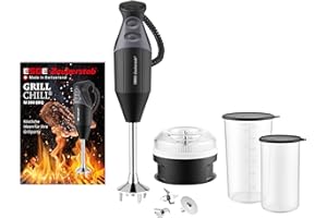 ‎ESGE ZAUBERSTAB ESGE-Zauberstab M 200 BBQ, Stabmixer schwarz, bis zu 17.000 U/min, 23 cm Eintauchtiefe, inklusive Zubehör und Rezeptbooklet, 98215