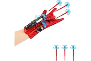 DOCHKA Launcher Handschuh, Spiderman Web Shooter, Launcher Handschuh Spielzeug, Kinder Kunststoff Cosplay Handschuh, Web Shooter für Kinder, Spiderman Handschuhe, Rot