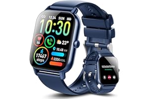 Ddidbi Reloj Inteligente Hombre Mujer con Llamada, 1,85" Smartwatch con 112 Modos Deportivos, Monitor de Ritmo Cardíaco y Sueño, 2 Correas, Impermeable IP68 Pulsera Actividad para iOS Android (Azul)