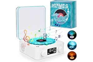 JADYON Waves Lecteur de Vinyle Avec Haut-Parleur Bluetooth, Aqua, Compatible TF et AUX - Nouveau Modèle 2024