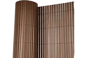 Oypla 1m x 4m Brown PVC Outdoor Garden Fencing Privacy Screen Roll