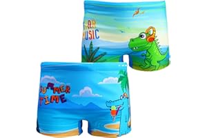 NautySaurs 2er-Pack Jungen Badehose 1-10 Jahre Kinder Bademode Kleinkind Kinder niedliche Dinosaurier Shorts