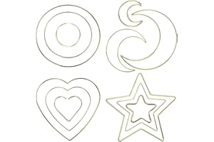 AMJKEJI 12 Pezzi Acchiappasogni in Metallo, Anello Pentagramma Rotondi Luna, Cerchio Decorativo da Appendere per Dream Catcher, Decorazione da Parete per Matrimoni