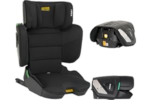 Jovikids i-Size Booster Seat with ISOFIX, Suitable for Kids 100-150cm (Approx. 3 to 12 Years), Adjustbale Height and Width, Portable Toddler Car Seat for Travel, Compact & Folding, ECE R129