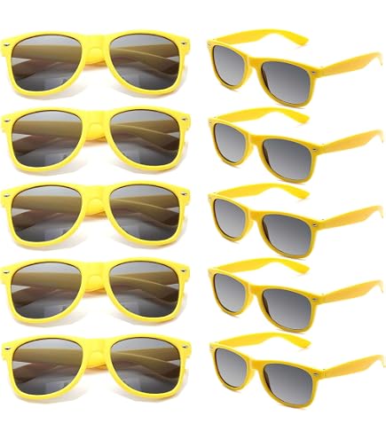 Bouiexye Lot De 12 Lunettes Soleil Fluorescentes Couleurs Vives - Fête Plage Piscine Anniversaire